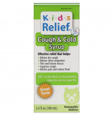 Homeolab USA Kids Relief Средство от кашля и простуды для детей 2+ лет 34 жидких унции (100 мл)