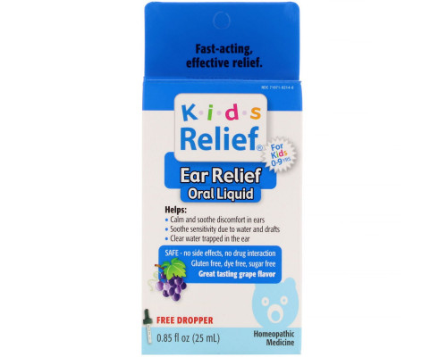 Homeolab USA Kids Relief Earache for Kids 0-9 Grape Flavor 0.85 fl oz (25 ml) Homeolab USA Kids Relief Earache for Kids 0-9 Grape Flavor 0.85 fl oz (25 ml)