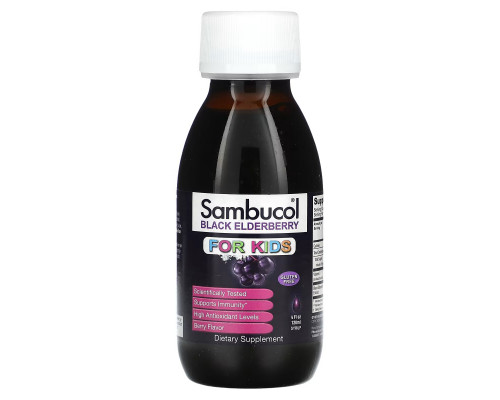 Sambucol, Black Elderberry Syrup, For Kids, Berry, 4 fl oz (120 ml) Sambucol, Black Elderberry Syrup, For Kids, Berry, 4 fl oz (120 ml)