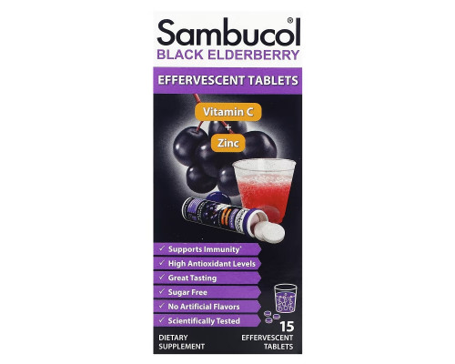 Sambucol, Black Elderberry, Effervescent Tablets, 15 Effervescent Tablets Sambucol, Black Elderberry, Effervescent Tablets, 15 Effervescent Tablets