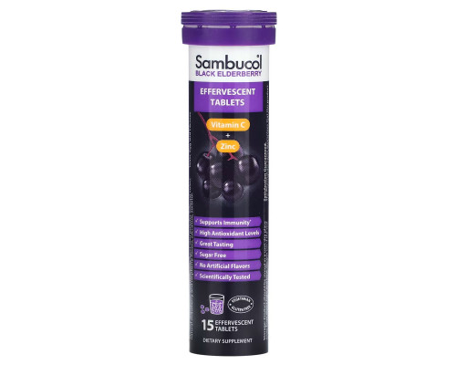 Sambucol, Black Elderberry, Effervescent Tablets, 15 Effervescent Tablets Sambucol, Black Elderberry, Effervescent Tablets, 15 Effervescent Tablets