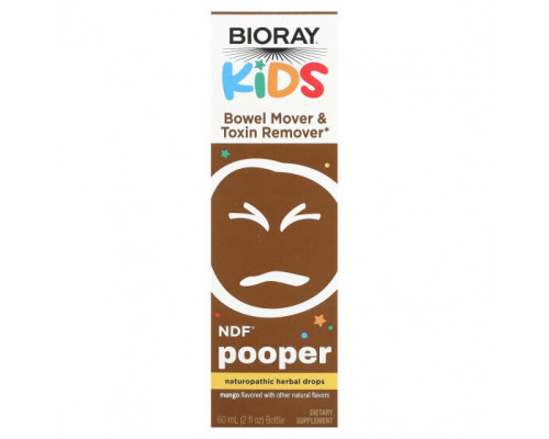 Детское здоровье Bioray, Kids, NDF Pooper, средство для очищения кишечника и удаления токсинов, манго, 60 мл (2 жидк. унции) Детское здоровье Bioray, Kids, NDF Pooper, средство для очищения кишечника и удаления токсинов, манго, 60 мл (2 жидк. унции)