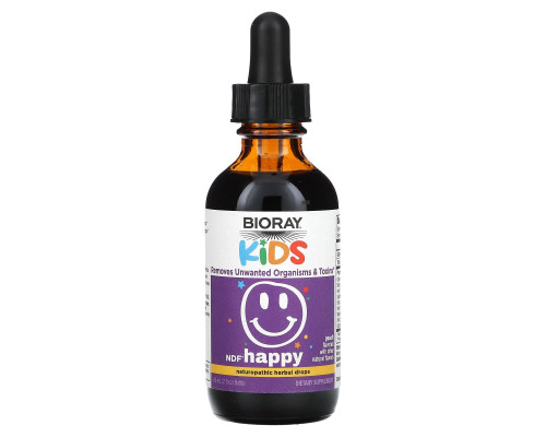 BioRay Inc., NDF Happy, Removes Unwanted Organisms & Toxins, Kids, Peach Flavor, 2 fl oz. (60 ml) BioRay Inc., NDF Happy, Removes Unwanted Organisms & Toxins, Kids, Peach Flavor, 2 fl oz. (60 ml)