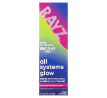 Растительные экстракты и настойки Bioray, Rays, All Systems Glow, для подростков, малина, 59 мл (2 жидк. Унции)