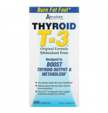 Absolute Nutrition Thyroid T-3 Original Formula 180 Capsules