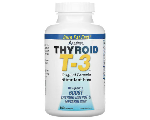 Absolute Nutrition Thyroid T-3 Original Formula 180 Capsules Absolute Nutrition Thyroid T-3 Original Formula 180 Capsules