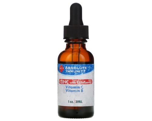 Absolute Nutrition, Immunity, Zinc with Elderberry, Vitamin C & Vitamin B, 1 oz (30 ml) Absolute Nutrition, Immunity, Zinc with Elderberry, Vitamin C & Vitamin B, 1 oz (30 ml)