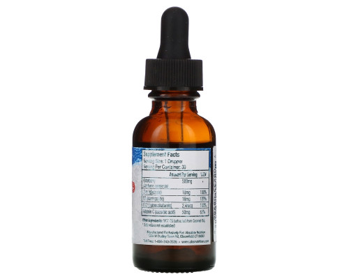 Absolute Nutrition, Immunity, Zinc with Elderberry, Vitamin C & Vitamin B, 1 oz (30 ml) Absolute Nutrition, Immunity, Zinc with Elderberry, Vitamin C & Vitamin B, 1 oz (30 ml)