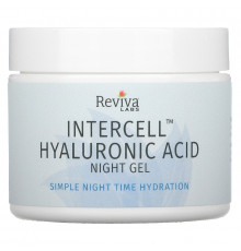 Reviva Labs, InterCell, гиалуроновая кислота, ночной увлажняющий гель, 1,5 унц. (42 г)