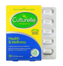 Culturelle, Пробиотик для поддержки здоровья и хорошего самочувствия, 30 вегетарианских капсул
