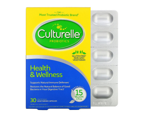 Culturelle, Пробиотик для поддержки здоровья и хорошего самочувствия, 30 вегетарианских капсул