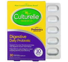 Culturelle, Здоровое пищеварение, ежедневный пробиотик, 30 вегетарианских капсул для ежеднневного приема