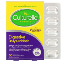 Culturelle, Здоровье пищеварительной системы, пробиотик для ежедневного приема, 50 вегетарианских капсул для приема один раз в день