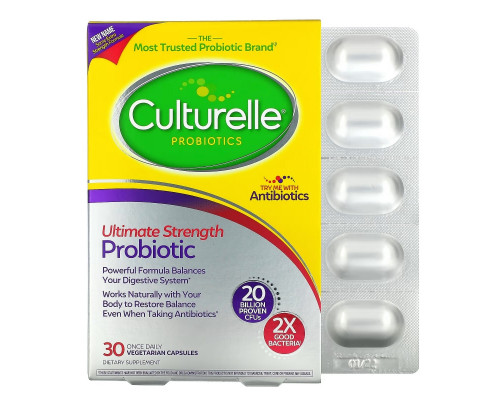 Culturelle, Ultimate Strength Probiotic, 20 Billion CFU, 30 Vegetarian Capsules Culturelle, Ultimate Strength Probiotic, 20 Billion CFU, 30 Vegetarian Capsules