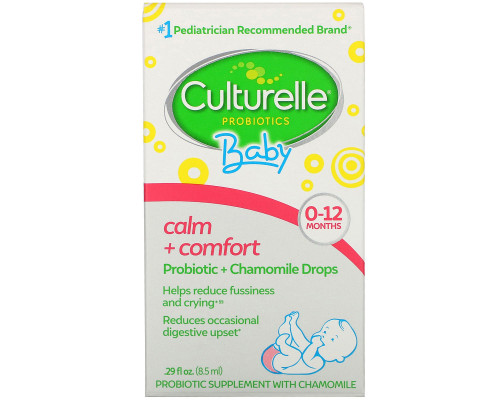 Culturelle, Probiotics, Baby, Calm + Comfort, Probiotic + Chamomile Drops, 0-12 Months, .29 fl oz (8.5 ml) Culturelle, Probiotics, Baby, Calm + Comfort, Probiotic + Chamomile Drops, 0-12 Months, .29 fl oz (8.5 ml)