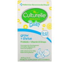 Culturelle, Probiotics, Baby, Grow + Thrive, Probiotics + Vitamin D Drops, 0-12 Months, .30 fl oz (9 ml)