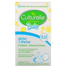Culturelle, Probiotics, Baby, Grow + Thrive, Probiotics + Vitamin D Drops, 0-12 Months, .30 fl oz (9 ml)