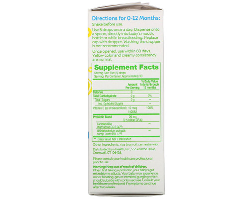 Culturelle, Probiotics, Baby, Grow + Thrive, Probiotics + Vitamin D Drops, 0-12 Months, .30 fl oz (9 ml) Culturelle, Probiotics, Baby, Grow + Thrive, Probiotics + Vitamin D Drops, 0-12 Months, .30 fl oz (9 ml)
