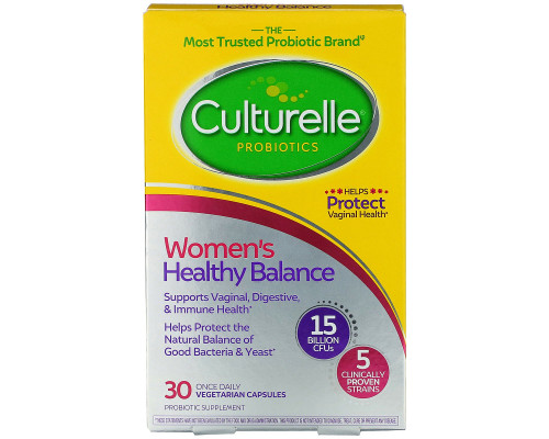 Culturelle, Probiotics, Digestive Health, Women's Healthy Balance, 30 Once Daily Vegetarian Capsules Culturelle, Probiotics, Digestive Health, Women's Healthy Balance, 30 Once Daily Vegetarian Capsules
