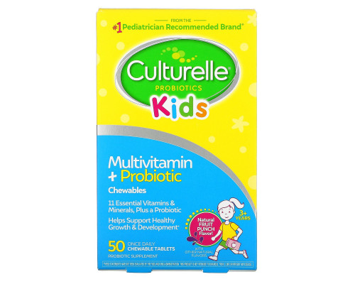 Culturelle, Kids Complete Multivitamin Plus Probiotic, Fruit Punch, 50 Chewable Tablets Culturelle, Kids Complete Multivitamin Plus Probiotic, Fruit Punch, 50 Chewable Tablets