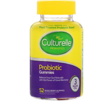 Culturelle, Probiotic Gummies, Mixed Berry, 3 Billion CFUs, 52 Gummies