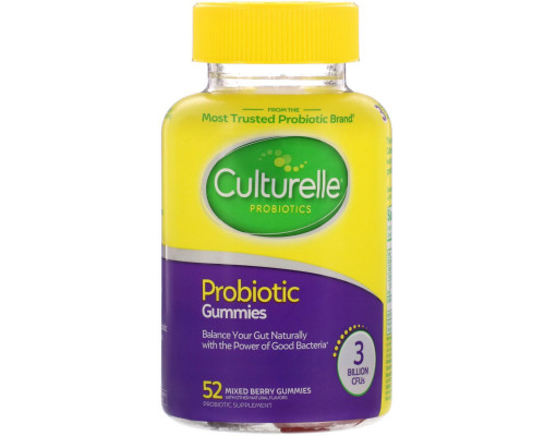 Culturelle, Probiotic Gummies, Mixed Berry, 3 Billion CFUs, 52 Gummies Culturelle, Probiotic Gummies, Mixed Berry, 3 Billion CFUs, 52 Gummies