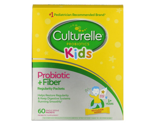 Culturelle, Kids, Regularity Probiotic + Fiber, Unflavored, 60 Single Serve Packets Culturelle, Kids, Regularity Probiotic + Fiber, Unflavored, 60 Single Serve Packets