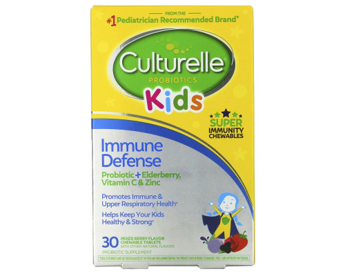 Culturelle, Kids, Probiotics, Immune Defense, Mixed Berry Flavor, 30 Chewable Tablets Culturelle, Kids, Probiotics, Immune Defense, Mixed Berry Flavor, 30 Chewable Tablets
