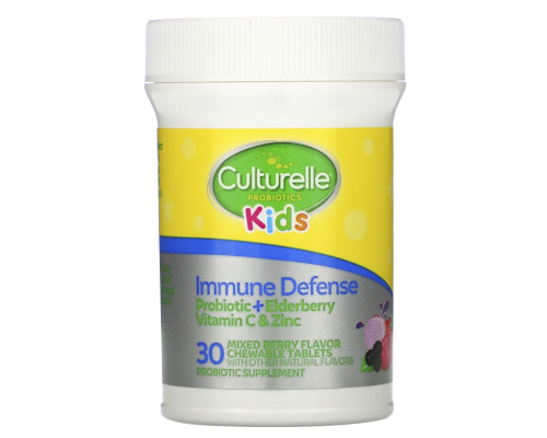 Culturelle, Kids, Probiotics, Immune Defense, Mixed Berry Flavor, 30 Chewable Tablets Culturelle, Kids, Probiotics, Immune Defense, Mixed Berry Flavor, 30 Chewable Tablets