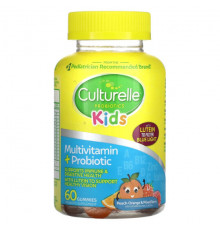 Детское здоровье Culturelle, Детские пробиотики, мультивитамины и пробиотики, персик-апельсин и ягодное ассорти, 60 жевательных таблеток