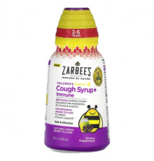 Детское здоровье Zarbee's, Детский дневной сироп от кашля + иммунитет, для детей 2–6 лет, натуральное ягодное средство, 236 мл (8 жидк. Унций)