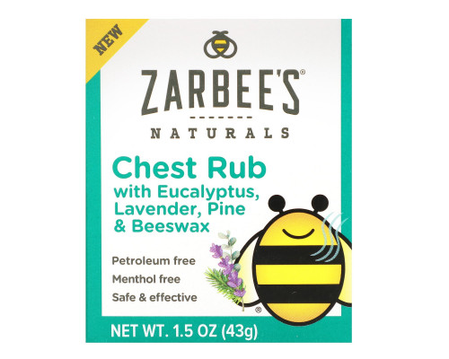 Zarbee's, Chest Rub with Eucalyptus, Lavender, Pine & Beeswax, 1.5 oz (43 g) Zarbee's, Chest Rub with Eucalyptus, Lavender, Pine & Beeswax, 1.5 oz (43 g)