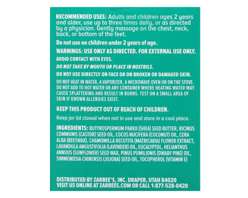 Zarbee's, Chest Rub with Eucalyptus, Lavender, Pine & Beeswax, 1.5 oz (43 g) Zarbee's, Chest Rub with Eucalyptus, Lavender, Pine & Beeswax, 1.5 oz (43 g)