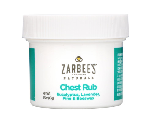 Zarbee's, Chest Rub with Eucalyptus, Lavender, Pine & Beeswax, 1.5 oz (43 g) Zarbee's, Chest Rub with Eucalyptus, Lavender, Pine & Beeswax, 1.5 oz (43 g)