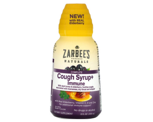 Zarbee's, Complete Cough Syrup + Immune, Natural Berry, 8 fl oz (236 ml) Zarbee's, Complete Cough Syrup + Immune, Natural Berry, 8 fl oz (236 ml)