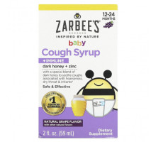 Детское здоровье Zarbee's, детский сироп от кашля для поддержки иммунитета, для детей от 12 до 24 месяцев, натуральный виноградный вкус, 59 мл (2 жидк. унции)