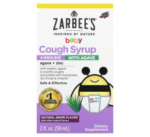 Детское здоровье Zarbee's, детский сироп от кашля для поддержки иммунитета с агавой, натуральный виноградный вкус, 59 мл (2 жидк. унции)