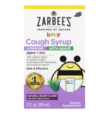 Детское здоровье Zarbee's, детский сироп от кашля для поддержки иммунитета с агавой, натуральный виноградный вкус, 59 мл (2 жидк. унции)