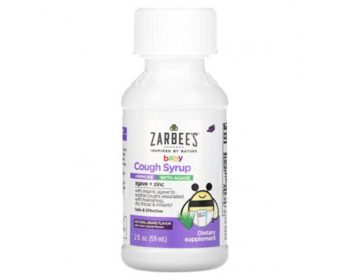 Детское здоровье Zarbee's, детский сироп от кашля для поддержки иммунитета с агавой, натуральный виноградный вкус, 59 мл (2 жидк. унции) Детское здоровье Zarbee's, детский сироп от кашля для поддержки иммунитета с агавой, натуральный виноградный вкус, 59 мл (2 жидк. унции)