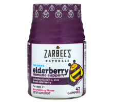 Zarbee's, Naturals, Children's Elderberry Immune Support, Natural Berry Flavor, 42 Gummies