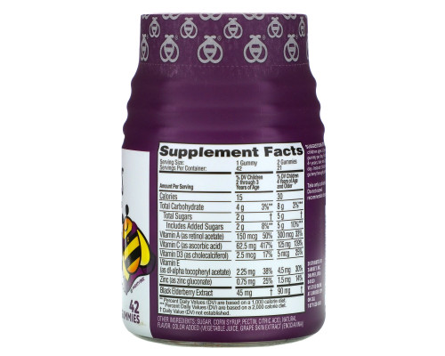 Zarbee's, Naturals, Children's Elderberry Immune Support, Natural Berry Flavor, 42 Gummies Zarbee's, Naturals, Children's Elderberry Immune Support, Natural Berry Flavor, 42 Gummies