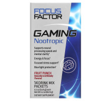Focus Factor, Gaming Nootropic, Fruit Punch, 14 Drink Mix Packets, 0.2 oz (6.41 g) Each