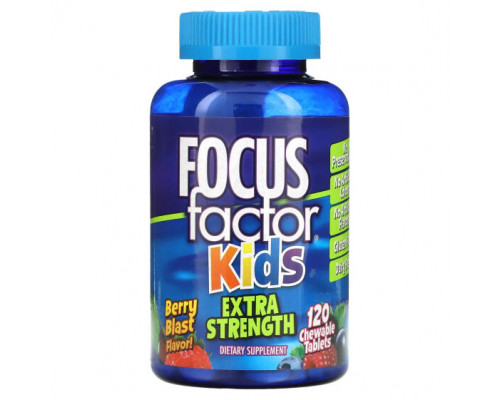 Детское здоровье Focus Factor, Kids, Extra Strength, Berry Blast, 120 жевательных таблеток Детское здоровье Focus Factor, Kids, Extra Strength, Berry Blast, 120 жевательных таблеток
