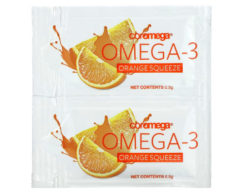 Coromega Омега-3 Squeeze со вкусом апельсина 120 выжимающихся пакетиков по 2.5 г Coromega Омега-3 Squeeze со вкусом апельсина 120 выжимающихся пакетиков по 2.5 г