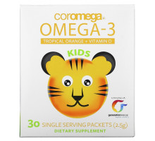 Coromega Kids Omega3 Orange 30 Squeeze Packets 2.5 g Each