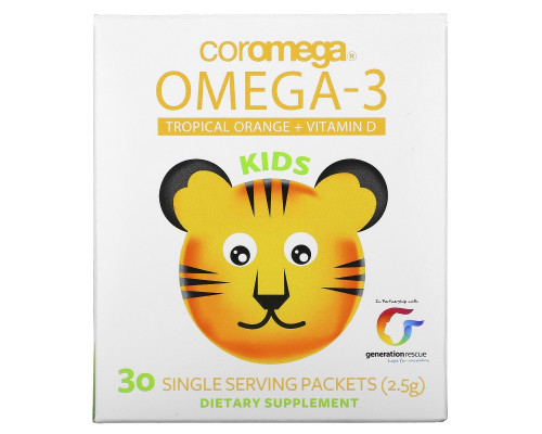 Coromega Kids Omega3 Orange 30 Squeeze Packets 2.5 g Each Coromega Kids Omega3 Orange 30 Squeeze Packets 2.5 g Each