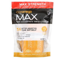 Coromega, Max, Super High Omega-3 Fish Oil, Citrus Burst, 60 Squeeze Shots, (2.5 g) Each