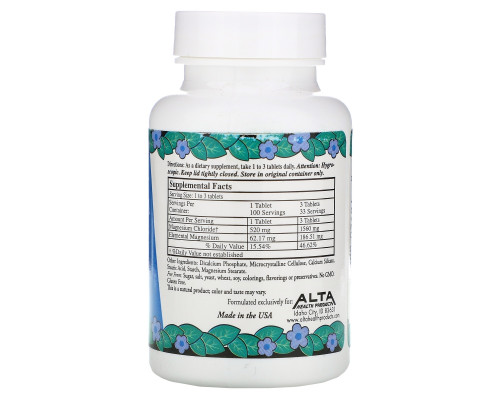 Alta Health, Хлорид магния, 100 таблеток Alta Health, Хлорид магния, 100 таблеток