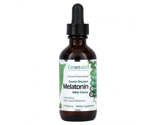 БАДы Emerald Laboratories, Sweet Dreams, мелатонин, мята, 2 жидк. Унции БАДы Emerald Laboratories, Sweet Dreams, мелатонин, мята, 2 жидк. Унции