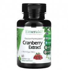 Фрукты и ягоды Emerald Laboratories, Экстракт клюквы, 60 растительных капсул